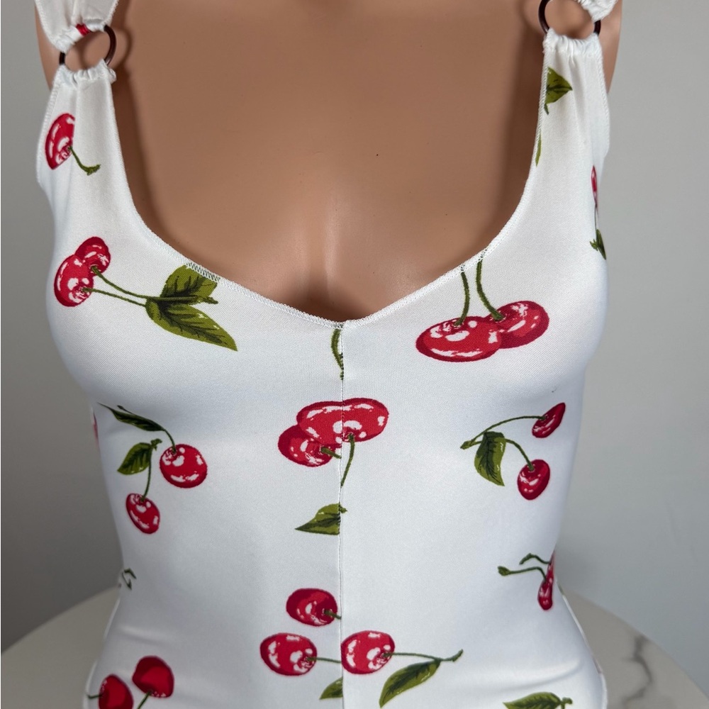 Urban Outfitters White Camisole with Cherry Print